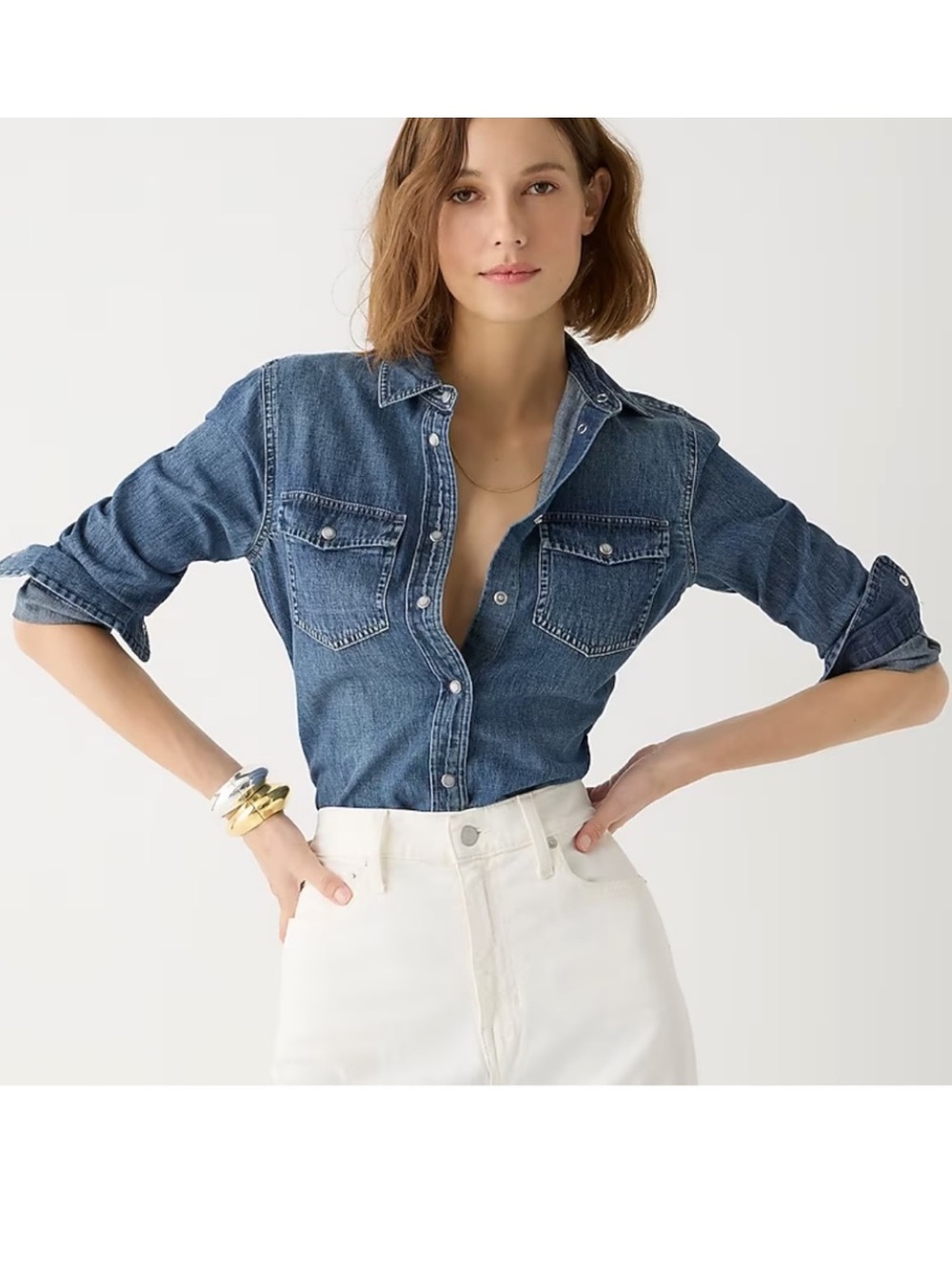 J. Crew Slim-Fit Chambray Shirt - Picture 2 of 14